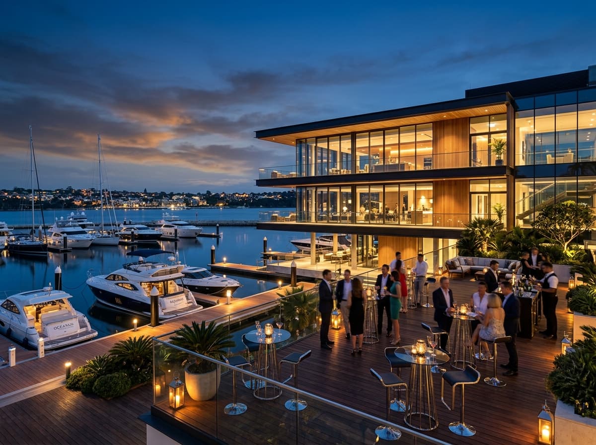 Sasmi Yachts Luxury Waterfront Marina Lounge