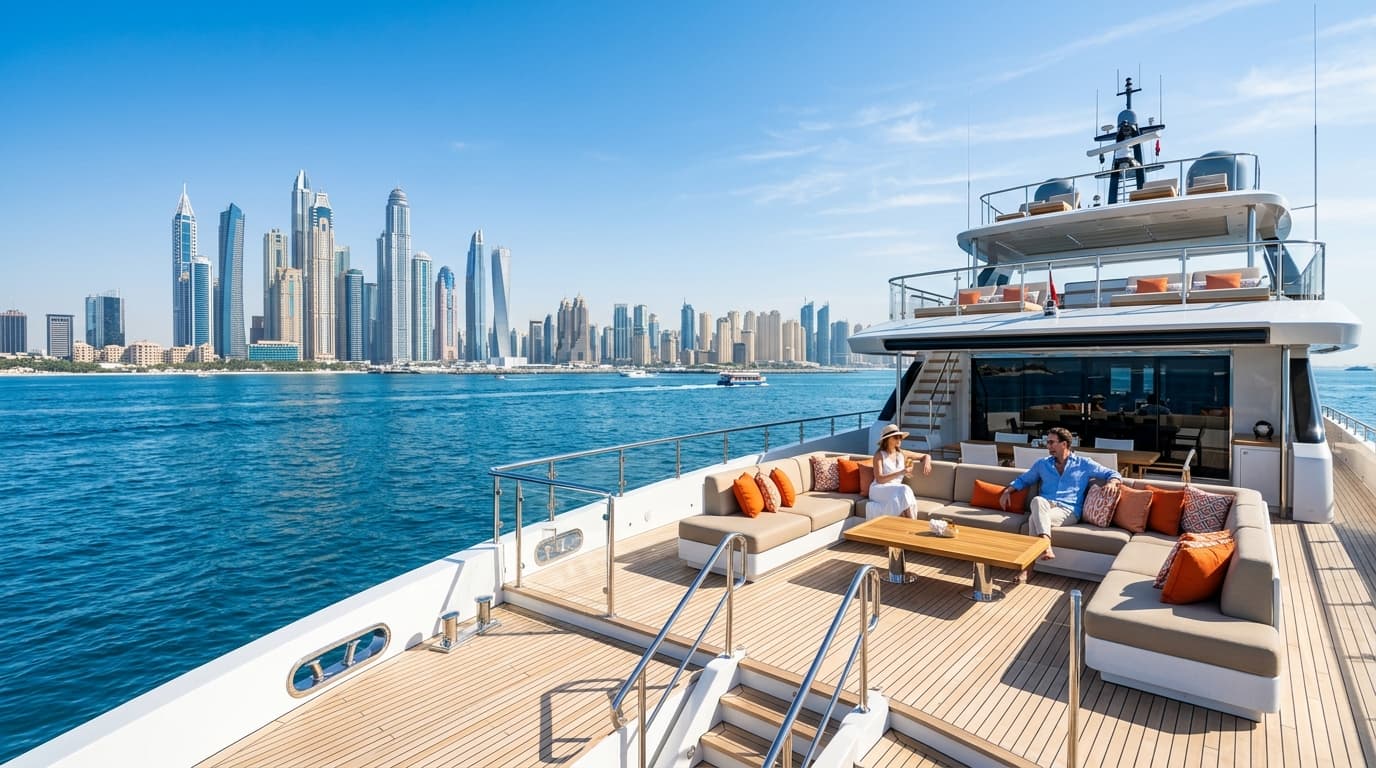 Luxury yacht charter in Dubai Marina for private parties, events and celebrations